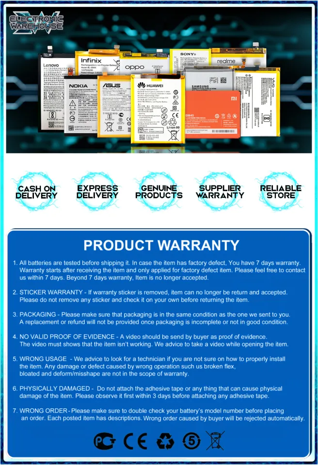 Battery for Nokia Model HQ430 TA-1333 TA-1340 TA-1337 TA-1328