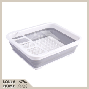 Rak Pinggan Lipat untuk Pengeringan dan Penyusun Pinggan Foldable Dish Rack Drainage Dish Drainer Plate Organizer Tableware Kitchen Rack Drying Kitchenware Tableware Rack Dish Storage Rak Pinggan Kitchen