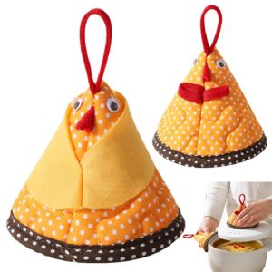 CSQ63 Chicken-shaped Triangle Pot Handle Cap Non-Slip Cotton Heat Insulation Glove Practical Cartoon Kitchen Pot Lid Sleeve Cooking Protection
