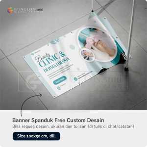 PRINT CETAK SPANDUK BANNER KLINIK KECANTIKAN FREE DESAIN