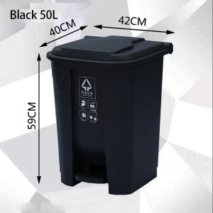 Large outdoor trash can with pedals 20L/30L/50L/100L plastic rectangular trash can with lid commercial trash can with pedals