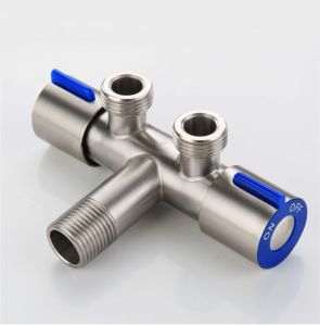 Van khóa nước đơn nóng hoặc lạnh thép không gỉ 304 van tay đỏxanh 2 đầu raVan nước đa năng 2 cổng xả. The Aone
