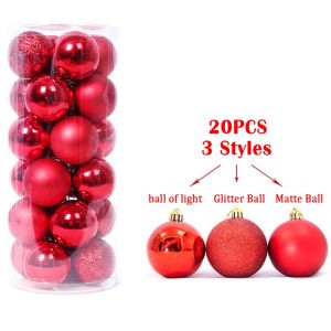 20PCS/SET Christmas Ball decordecorationlight/Glitter/Matte ballsHanging Ornament Festival Xmas Decor Christmas Decorations Gifts Christmas Accessories Chrisstmas Balls Xmas Balls Set DIY JVL