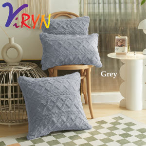 ViRYN 30cmx50cm/45cm/50cm Sofa Fill Inner Pillow Jacquard Plush 3D Geometric Pillow Case