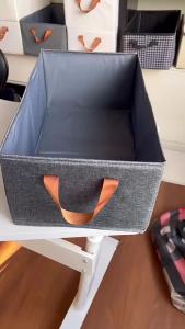 กล่องเก็บของผ้าฝ้ายลินินแอนไอออนสำหรับห้องนอน กล่องเก็บของเคลื่อนที่สำหรับใช้ในบ้านทุกวัน กล่องเก็บของลิ้นชักความจุขนาดใหญ่ [ จัดส่งฟรี ]