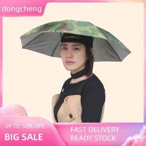 dongcheng Xách tay mưa hat ngoài trời gấp Ô câu cá Sun Shade chống UV cắm trại câu cá Mũ Nón Cap bãi biển Đầu Mũ phụ kiện