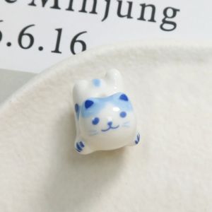 COLOO Cat Ceramic Calico Cat Beads Makeing Bracelet Kitty Ginger Cat Beads Pretty Lucky Fortune Cat Loose Spacer Beads DIY Jewelry