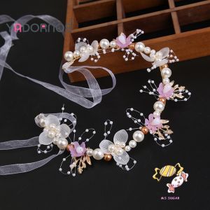 YADORNOS Mahkota Bunga Berpita Mutiara untuk Wanita - Gaya Hutan dengan Warna-warni Elok Sempurna untuk Pertunjukan atau Pesta