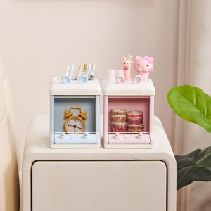 【COD】 หลายกริด ที่ใส่ปากกา มัลติฟังก์ชั่ การ์ตูนลายการ์ตูน ที่วางแปรง การตกแต่งโต๊ะ เครื่องเขียนสเตชันเนอรี ชั้นเก็บของชั้น