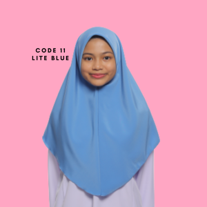 Lily Balqis - Tudung Sekolah 2 Lapis Koshibo Putih Nila & Pelbagai Warna Unit Beruniform