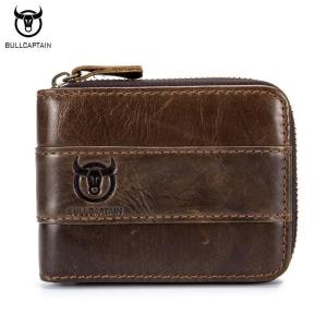 BULLCAPTAIN Cow Genuine Leather Men Wallets Fashion Joint Purse Dollar Carteira Masculina Design Credit Card Holder