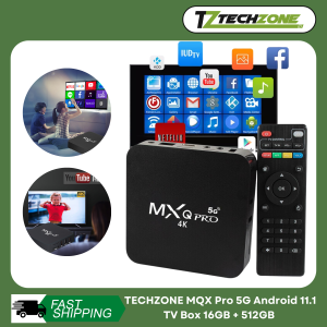 TECHZONE 5G Android 8.1 TV Box 64GB+512GB High Efficiency Video Coding 4K Resolution Wifi operated Media Player for Home