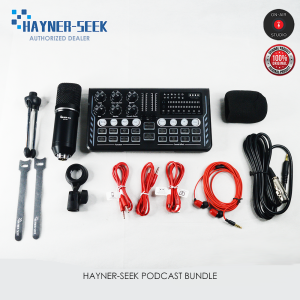 HAYNER-SEEK Podcast Equipment Bundle Sound Card  Condenser Mic Kit with Auto Tune HS-AP201