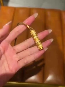 Real Gold Plated Strong Color Retention Ancient Method Sand Gold New Chinese Style Eight Treasures Portable Gold Buddha Pendant Necklace Retro Sweater Chain for Men and Women