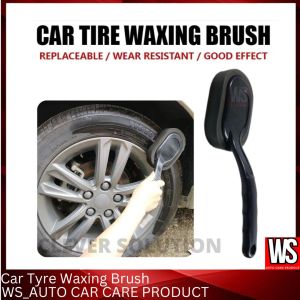 TYRE WAX SPONGE WITH HANDLE Wheel Waxing Polishing Sponge Washing Cleaning Brush Long Handle Brush Wax Polishing Washer