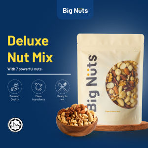 Big Nuts Deluxe Nut Mix 500g | 7 Premium Mixed Nuts | Lightly Roasted | Unsalted | Halal Certified | Healthy Snack