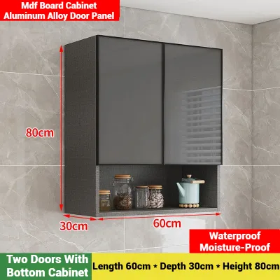 STON Wall Hanging Cabinet Aluminum Alloy Kitchen Storage Cabinet Waterproof With Storage Rack Bathroom Kabinet Kitchen Cabinet 铝合金壁挂橱柜