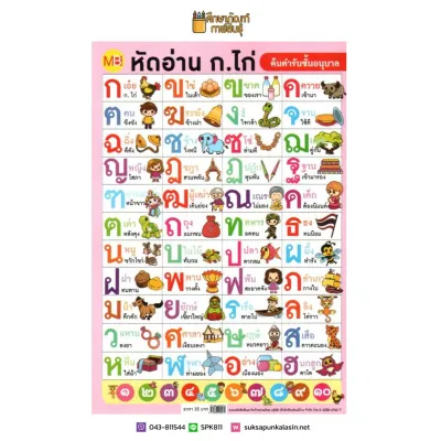 โปสเตอร์ หัดอ่าน ก.ไก่ ต้นตำรับชั้นอนุบาล สำนักพิมพ์แม่บ้าน *ขายดี*