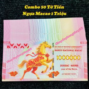 [Sỉ 100 Tờ] Tiền Hình Con Ngựa 1 Triệu Patacas MaCao Lưu Niệm - Lì Xì Tết 2026 Mã Đáo Thành Công