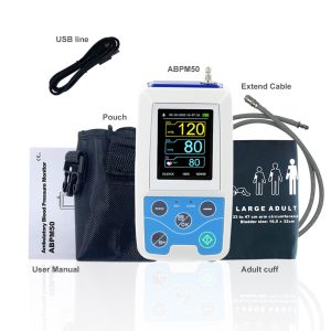 CONTEC ABPM50 Arm Ambulatory Blood Pressure Monitor 24hours NIBP Holter + AdultChild Large 3 Cuffs Free PC Software