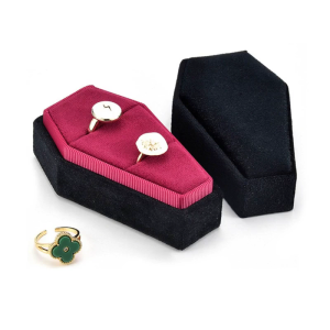 Sang Trọng Quan Tài Hộp Lớn Velvets Nhẫn Container Quà Tặng Cho Goth Những Người Yêu Thích Phụ kiện Lưu trữ Đa Năng