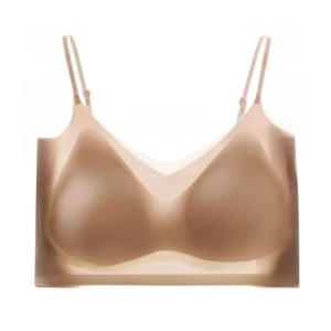 Specially Adjusted Skin Color Invisible Underwear For Women In Summer Thin Ice Silk Cool Feeling Spaghetti Straps Beautiful Back Flesh Color Liquid Foundation Bra/ 冰丝内衣