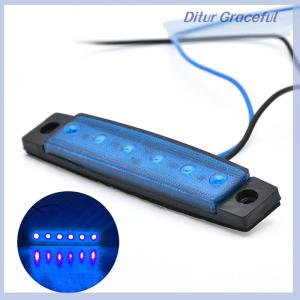 Ditur 1ชิ้นตัวชี้วัดด้านข้างรถบรรทุกรถพ่วงไฟเบรคหลังไฟท้าย6LED สัญญาณเตือน12โวลต์ 24โวลต์