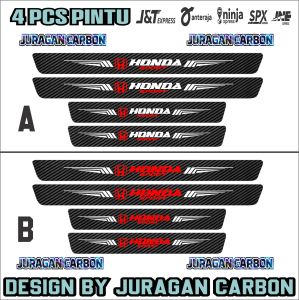 9pcs Sticker karbon anti gores mobil honda all type stiker carbon 3d pengaman pijakan pintu bagasi