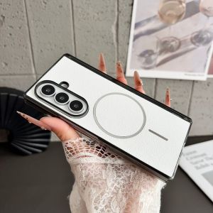 For Samsung Galaxy Z Fold 8 Case PU Leather Hinge wireless charging Protect Back Cover Case For Z Fold 8 Ultra Shell