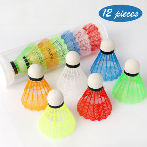12pcs Plastic Badminton Shuttlecocks High Quality Lightweight Outdoor Sports Equipment for All Skill Levels