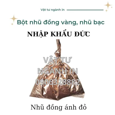 Bột nhũ đồng vàng nhũ đồng bạc nhập khẩu Đức dùng pha sơn in lụa hội họa gói 100 gram