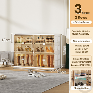 Foldable Stackable Shoe Box Shoe Rack cabinet Plastic Organizer Storage Case Set Shoe Rack 鞋架/鞋櫃