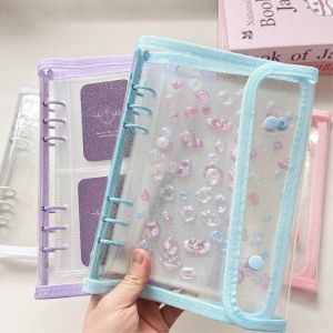 GUNG A5 Loose Leaf Binder Soft Shell Double-Buckle Cover Photo Storage Book Practical PVC DIY Collect Book for Idol Cards