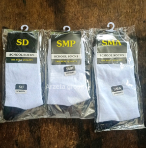 6pasang Kaos Kaki Anak Sekolah Putih Hitam Harga Murah Bahan Spandek PE