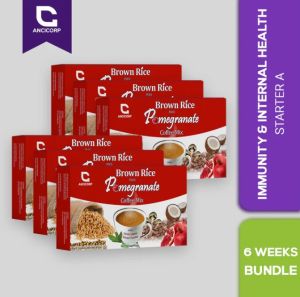 Organic Brown Rice Coffee Plus Pomegranate Coffee Mix Healthy Coffee 42 Sachets for Oxidation and Good for Immune System