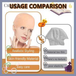 [Cumarba] ชุดหมวกหัวโล้นทำจากยางสำหรับผู้ใหญ่หมวกแฟนซีหมวกคอสเพลย์หมวกวิกผมปลอมอุปกรณ์เสริมสำหรับการเล่นบนเวทีภาพยนตร์กิจกรรมคลับปาร์ตี้ฮาโลวีน1 2 4ชิ้น