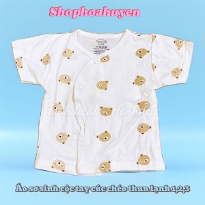 Combo 5 Áo sơ sinh cộc tay cúc chéo Thun lạnh mềm mại cho bé 0-9kg - Áo bé sơ sinh ngắn tay có tách lẻ 3 cái
