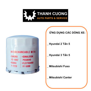 Lọc Dầu Lọc Nhiên Liệu Diesel Xe Tải Hyundai 2.5-5 Tấn Mighty 2 Hd65 HD72 HD99..Hàng Chất Lượng Cao (Mã: ME 016823 )