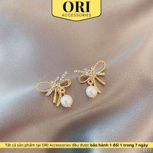 Bông tai nữ Nơ đính đá Kelsey độc đáo cá tính ORI ACCESSORIES B272