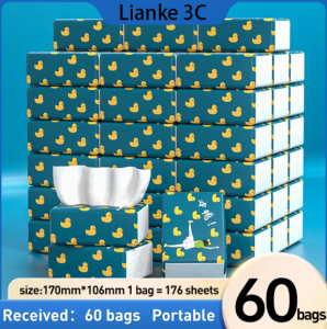 60 Packs Soft Facial Tissue Tissues Face Tissue Flexible And Skin Friendly 4ply 168pcs