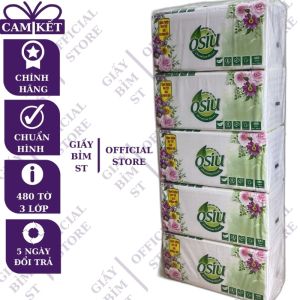 Giấy ăn rút lụa OSIU 3 lớp x 480 tờ (COMBO 5 gói) không chất tẩy trắng