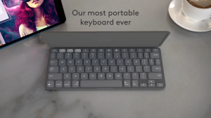 Logitech Keys To Go 2 Portable Bluetooth Keyboard for Mobile Devices Full-Size Layout Lightweight Design Compatible with iOS Android Tablets and Smartphones