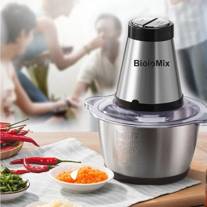 High Low 2 Speeds 500W Stainless steel 2L Automatic Meat Grinder Mincer Chopper Food Processor