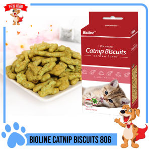 PAW HERO Bioline Catnip Biscuits Cat Treats 80g (SalmonFlavor/CodFlavor)