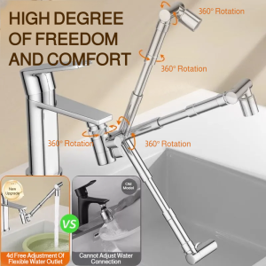 Universal faucet ext robot arm washbasin ext