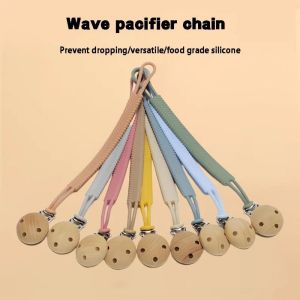 Food Grade Silicone Baby Pacifier Chain Clip Soft Flexible Portable Holder Anti Drop Chain Rope Chewable Baby Pacifier Teether Toys Infant