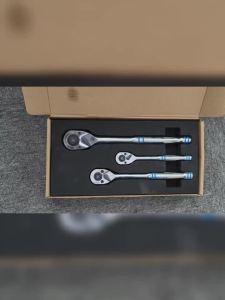 Ratchet Set 1/4" 3/8" 1/2" Drive Ratchet Socket Wrench Kit 100-Tooth Quick-Release Reversible Cr-V Alloy Steel Ratchet Wrench Set