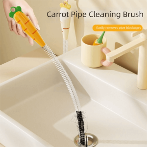 LUXEMO Bendable Sink Drain Cleaning Brush Soft Cartoon Drain Clog Remover  Hair Clog Remover For Bathroom Kitchen