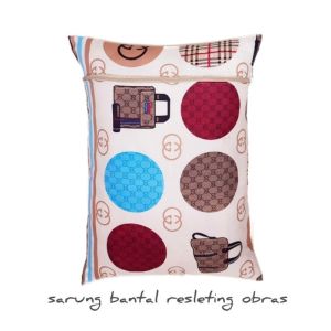 Sarung Bantal Resleting dan Sarung Guling Tali Serut HOMEMADE Motif Aestetik Katun Dispers Lembut