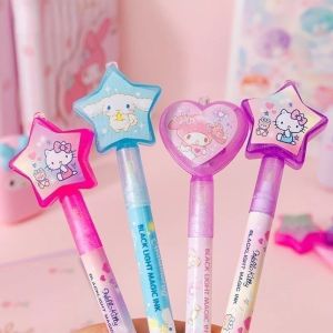 Kuromi Invisible Pen With UV Light School Student Stationery Elementary Supplies Secret Writing Notebook Diary Pens Supply